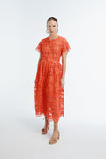 HIBISCUS MAXI DRESS FLAME