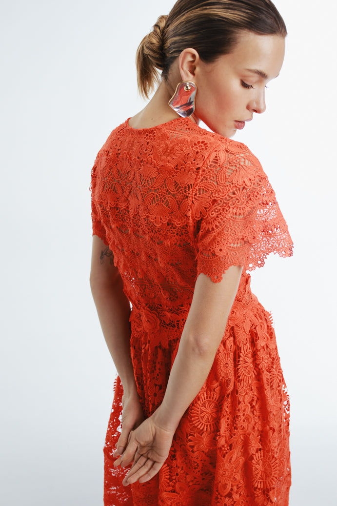 HIBISCUS MAXI DRESS FLAME