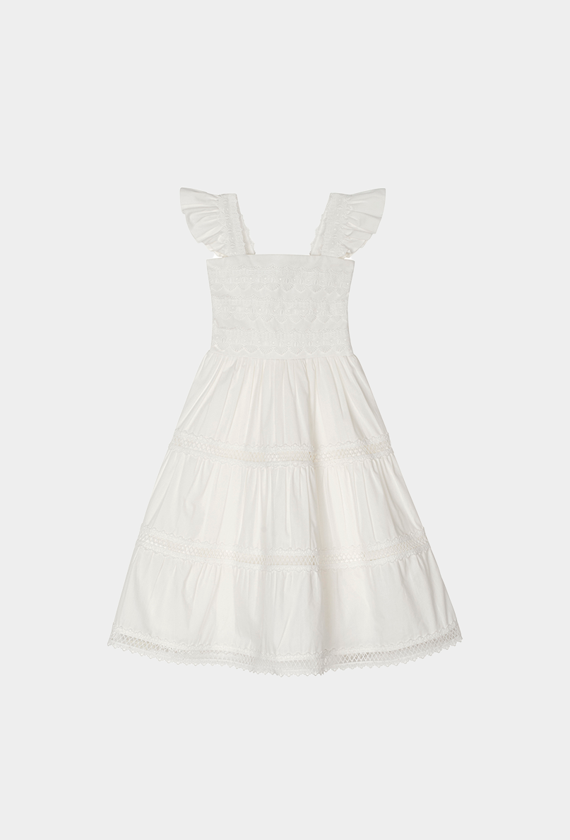 KATE DRESS  GIRLS WHITE